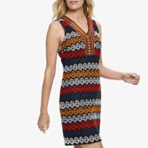 NEW Johnston & Murphy Sleeveless Embroidered Floral Print Shift Dress Sz 16